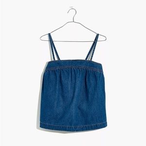 Madewell Denim Convertible Tie-Back Top in Alberta Wash Medium